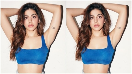 Assisted by makeup artist Mitali Vakil, Alaya looked summer ready in nude eyeshadow, black eyeliner, mascara-laden eyelashes, contoured cheeks and a shade of nude lipstick.(Instagram/@alayaf)