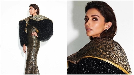 Deepika Padukone at Cannes 2022: Actor brings drama to red carpet in black  and golden ensemble