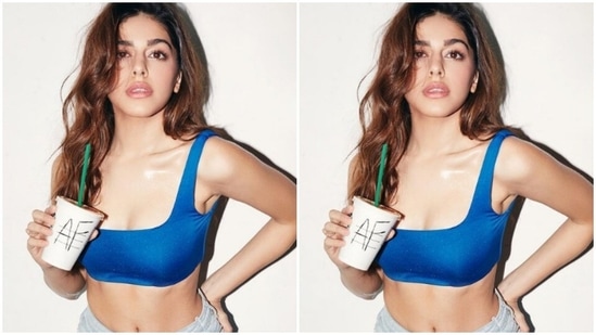 Alaya paired a bright blue cropped top with a pair of pastel blue distressed shorts.(Instagram/@alayaf)