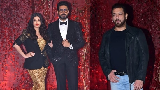 Abhishek Bachchan and Aishwarya Rai and Salman Khan at Karan Johar's birthday bash. (Varinder Chawla)