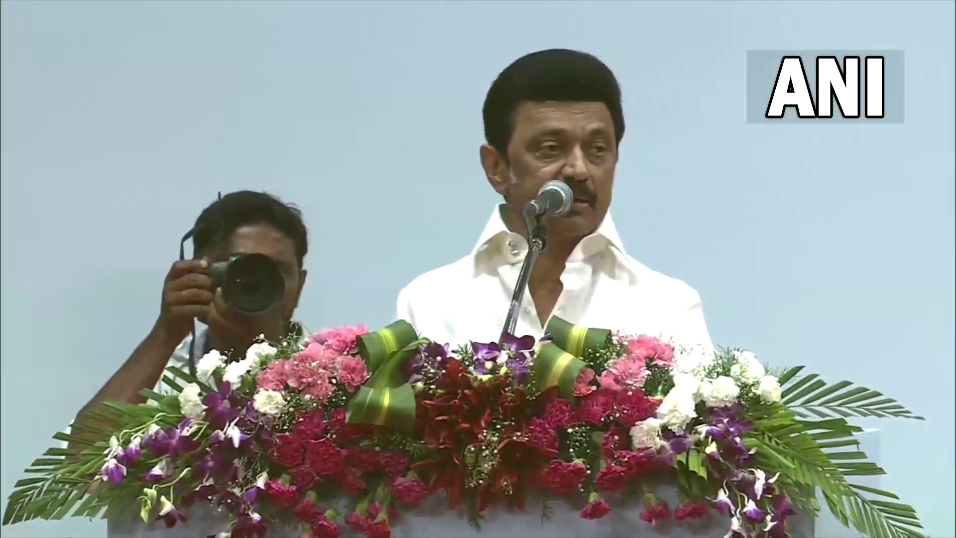 Tamil Nadu chief minister MK Stalin addresses an event in Chennai on Thursday. (ANI Twitter) Tamil Nadu chief minister MK Stalin addresses an event in Chennai on Thursday. (ANI Twitter)