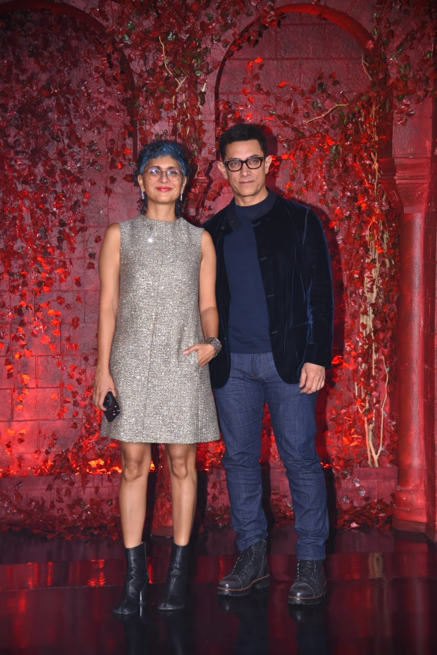 Kiran Rao and Aamir Khan pose together at Karan Johar's party. (Varinder Chawla)