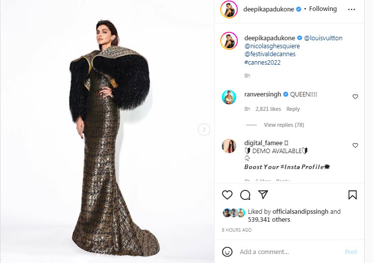 Deepika Padukone Wore Louis Vuitton To The 'Elvis' Cannes Film