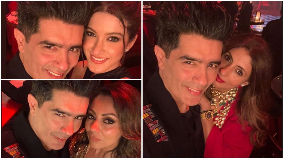 Manish Malhotra with Shanaya Kapoor, Shweta Bachchan and Gauri Khan,