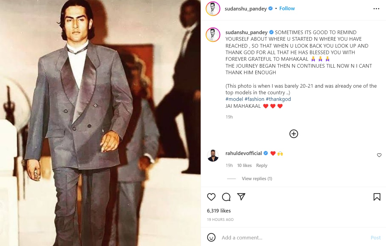 Sudhanshu Pandey has shared a throwback picture.