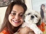 Devoleena Bhattacharjee with her pet, Angel. Devoleena Bhattacharjee with her pet, Angel.