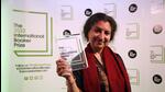 Amazed and delighted while accepting the award, Geetanjali Shree said, “I never dreamt of the Booker, I never thought I could. What a huge recognition, I’m honoured and humbled.” (AP) Amazed and delighted while accepting the award, Geetanjali Shree said, “I never dreamt of the Booker, I never thought I could. What a huge recognition, I’m honoured and humbled.” (AP)