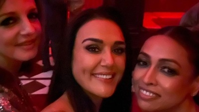 Preity Zinta also shared photos of her posing with interior designer Sussanne Khan, actor Hrithik Roshan’s former wife. Preity Zinta also shared photos of her posing with interior designer Sussanne Khan, actor Hrithik Roshan’s former wife.