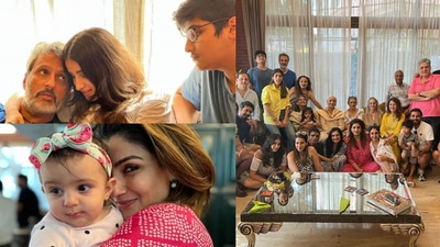 Raveena Tandon with her family. Raveena Tandon with her family.