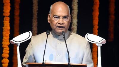 President Ram Nath Kovind speaking at the function to commemorate 125 years of the Smt Laxmibai Dagadusheth Halwai Datta Mandir Trust held at the Balgandharva Rang mandir in Pune on Friday. (HT PHOTO) President Ram Nath Kovind speaking at the function to commemorate 125 years of the Smt Laxmibai Dagadusheth Halwai Datta Mandir Trust held at the Balgandharva Rang mandir in Pune on Friday. (HT PHOTO)