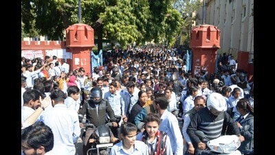 Dr Bhimrao Ambedkar University in Agra has proud legacy of having given two prime ministers, including late Atal Behari Vajpayee and Late Chaudhary Charan Singh, besides the present president of India, Ram Nath Kovind, former vice-president Shankar Dayal Sharma and national security advisor Ajeet Doval to name a few illustrious alumni of the university. (file photo)