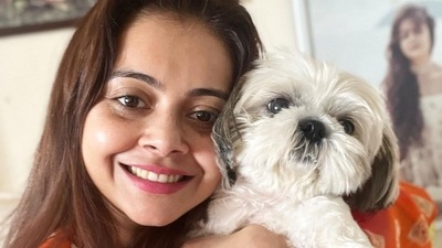 Devoleena Bhattacharjee with her pet, Angel. Devoleena Bhattacharjee with her pet, Angel. 