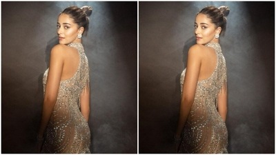 Styled by fashion stylist Meagan Concessio, Ananya wore her tresses into a clean bun with a middle part as she posed for the pictures. (Instagram/@ananyapanday)