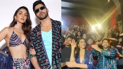 Kiara Advani and Varun Dhawan promote Jug Jugg Jeeyo in Delhi.