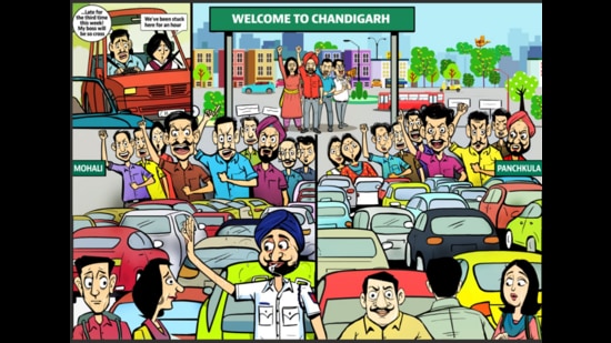 Frequent protests lead to traffic logjams in Chandigarh and its satellite cities and towns. (HT PHOTO )