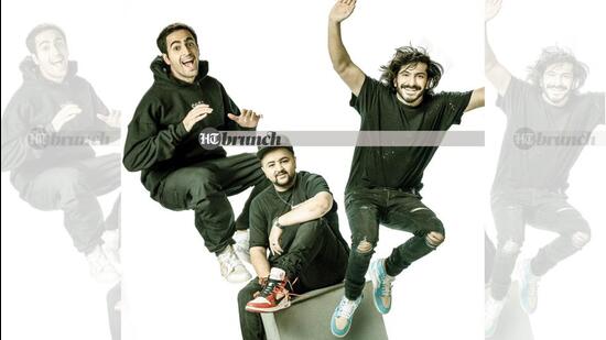 (Left to right) The young founder of multi-brand hype sneaker and apparel resale store, Mainstreet Marketplace, Vedant Lamba, YouTuber Karan Khatri ,who creates content about all things sneakers, and actor and sneakerhead Harshvardhan Kapoor; Styled by MNST; Hair and make-up for Karan and Vedant: Ashwin Shelar; Hair and make-up for Harshvardhan: Areej Shaikh; On Vedant: Hoodie by Mainstreet MCU; Pants by Garuda SS; Sneakers: Off White x Air Jordan 1 EU Exclusive; On Karan: Cap by Chromehearts; Sneakers: Off White x Air Jordan 1 Chicago; On Harshvardhan: Tee & jeans by Amiri; Sneakers: Off White x Air Jordan 1 UNC (Subi Samuel)