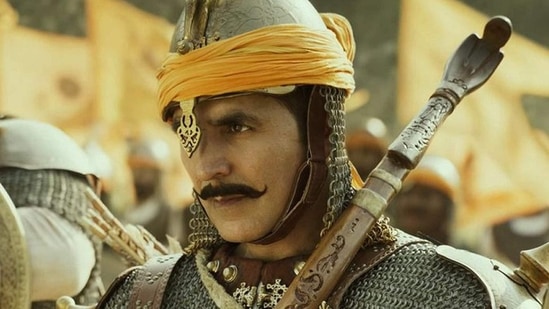Akshay Kumar as Prithviraj Chauhan in a still from Prithviraj.
