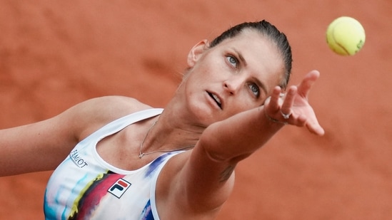 Karolina Pliskova during the French Open. (AP)