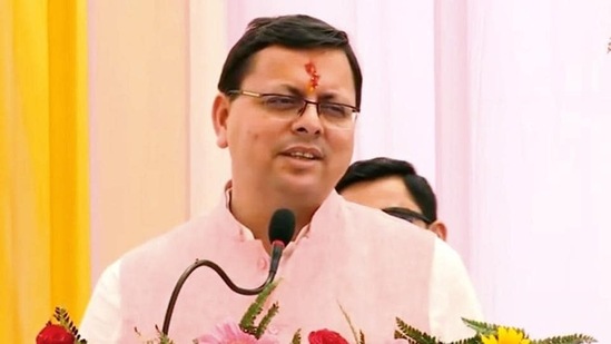 Uttarakhand chief minister Pushkar Singh Dhami. (Twitter/Dhami’s office)