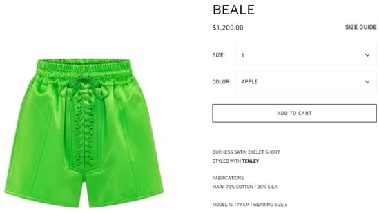 The price of shorts worn by Malaika Arora.&nbsp;(alexperry.com)