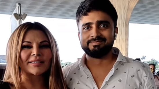 Rakhi Sawant with Adil Khan Durrani.&nbsp;