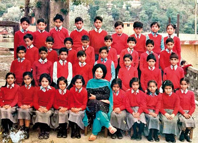 Sudhanshu with his class 3 batchmates at Bishop Shaw School in Nainital—he was his class teacher, Ms Hafiz’s, favourite