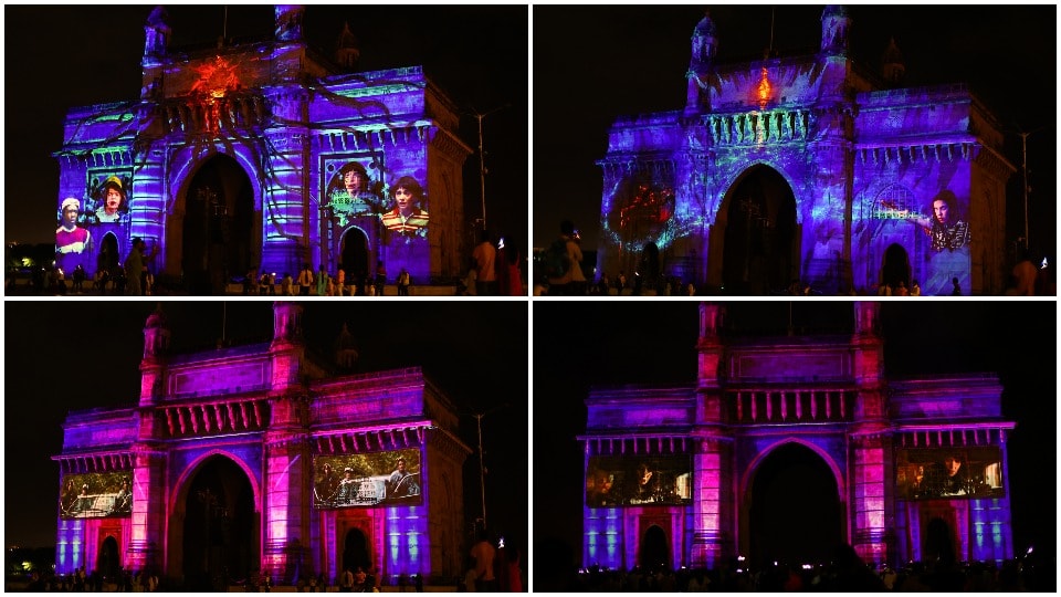 Gateway of India lit up to celebrate Stranger Things' season 4 release.