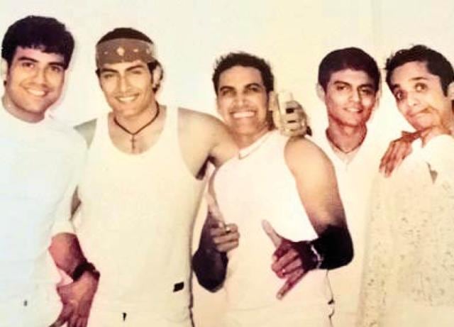 Sudhanshu (second from left) after a performance with the other members of Band Of Boys