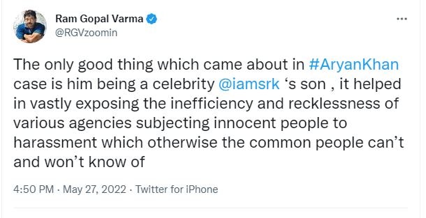 Ram Gopal Varma tweeted.