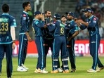 Gujarat Titans players in action during IPL 2022 game(PTI) Gujarat Titans players in action during IPL 2022 game(PTI)