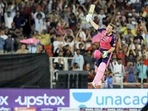 Jos Buttler of Rajasthan Royals celebrates his century(PTI) Jos Buttler of Rajasthan Royals celebrates his century(PTI)