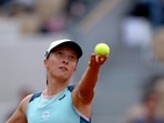 Poland's Iga Swiatek in action during her second round match against Alison Riske of the U.S.