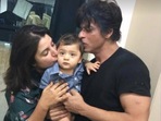 Farah Khan shares a picture of her with AbRam Khan and Shah Rukh Khan. Farah Khan shares a picture of her with AbRam Khan and Shah Rukh Khan.