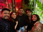 Shriram Nene, Madhuri Dixit, Salman Khan, Shah Rukh Khan, and Gauri Khan in a picture. Shriram Nene, Madhuri Dixit, Salman Khan, Shah Rukh Khan, and Gauri Khan in a picture.