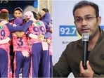 Rajasthan Royals players in action; Virender Sehwag(IPL/Twitter) Rajasthan Royals players in action; Virender Sehwag(IPL/Twitter)