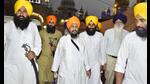 Akal Takht jathedar Giani Harpreet Singh being escorted by guards provided by the SGPC at the Golden Temple complex in Amritsar on Saturday, May 28, 2022. (Sameer Sehgal/HT) Akal Takht jathedar Giani Harpreet Singh being escorted by guards provided by the SGPC at the Golden Temple complex in Amritsar on Saturday, May 28, 2022. (Sameer Sehgal/HT)