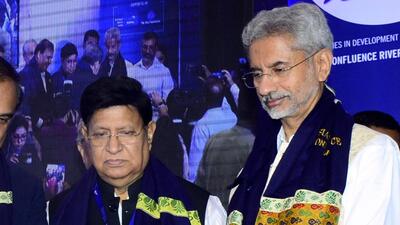 Bangladesh foreign minister AK Abdul Momen addressed the Asian Confluence River Conclave, NADI-3, in Guwahati on Saturday. (ANI Photo)