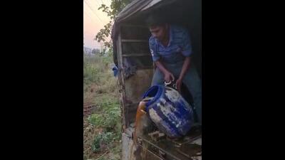 Staffers of a saddle manufacturing unit, Surindra Saddles, were caught dumping untreated electroplating waste in a green belt in Phase 5 of Focal Point on Friday evening. (HT Photo) Staffers of a saddle manufacturing unit, Surindra Saddles, were caught dumping untreated electroplating waste in a green belt in Phase 5 of Focal Point on Friday evening. (HT Photo)