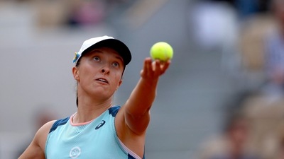 Poland's Iga Swiatek in action during her second round match against Alison Riske of the U.S. (REUTERS)