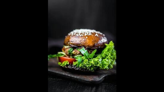 Mushroom and Jackfruit Vegan Burger