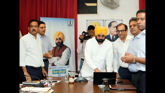 Punjab CM Bhagwant Mann launches 122 online portals; aims to reduce paperwork (Bhagwant Mann Twitter/ANI)