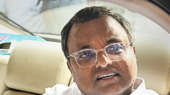 New Delhi: Congress MP Karti Chidambaram, accused of facilitating visas for Chinese nationals by flouting rules, leaves the CBI headquarters, in New Delhi, Thursday.&nbsp;(PTI)