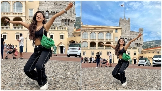Helly stepped out in Monte Carlo on a pleasant morning, dressed in a bralette and denim jeans set. The star embraced trendy Gen-Z styling aesthetics for the holiday look and even garnered praise from her fans.(Instagram)