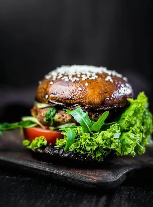 Mushroom and Jackfruit Vegan Burger