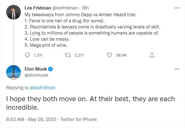 Amber Heard's ex-boyfriend Elon Musk has reacted to the trial.