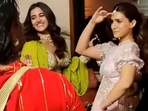 Kriti Sanon with sister Nupur Sanon at a friend's sangeet ceremony. Kriti Sanon with sister Nupur Sanon at a friend's sangeet ceremony.