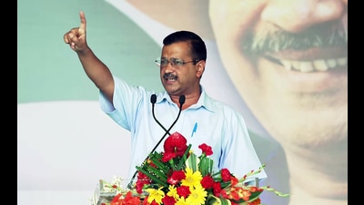 Delhi chief minister Arvind Kejriwal addresses a public rally in Kurukshetra on Sunday. (ANI) Delhi chief minister Arvind Kejriwal addresses a public rally in Kurukshetra on Sunday. (ANI)