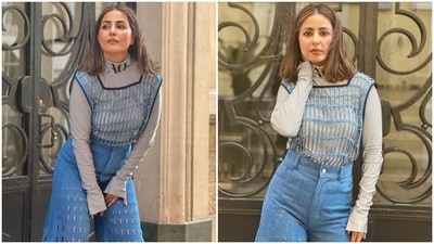 Hina glammed up her ensemble with minimal accessories, including statement rings, silver pointed pumps with killer high heels and simple ear studs. In the end, Hina chose centre-parted open tresses, mascara on the lashes, glowing skin, blushed cheeks, glossy mauve lip shade and subtle eye shadow for the glam picks. (Instagram) Hina glammed up her ensemble with minimal accessories, including statement rings, silver pointed pumps with killer high heels and simple ear studs. In the end, Hina chose centre-parted open tresses, mascara on the lashes, glowing skin, blushed cheeks, glossy mauve lip shade and subtle eye shadow for the glam picks. (Instagram)