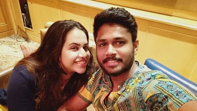 Sanju Samson with his wife Charulatha. (Instagram)