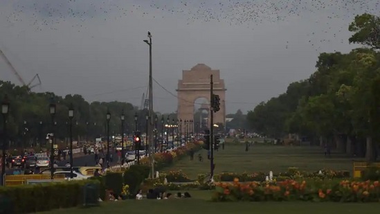 Parts of the national capital received light rain on Sunday evening bringing much-needed relief from the scorching heat,